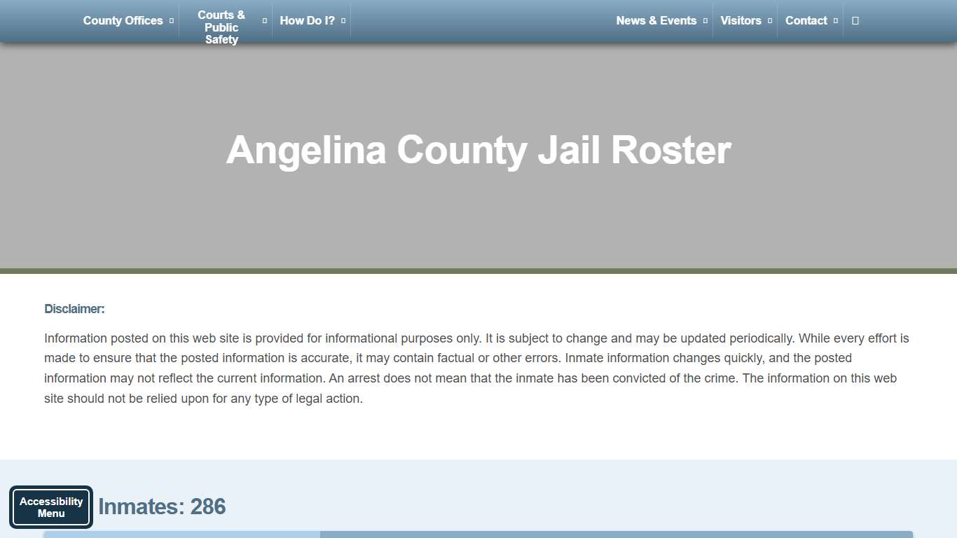 Jail Roster – Angelina County